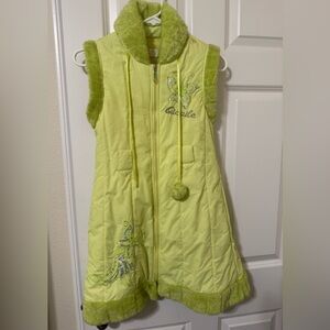 Kids Lime Green Butterfly Raincoat
